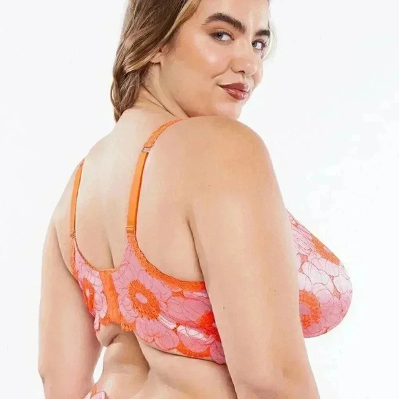 NWT Savage Fenty Rihanna Perfect Poppies Unlined Lace Bralette Demi gold Bra XL - Picture 2 of 3